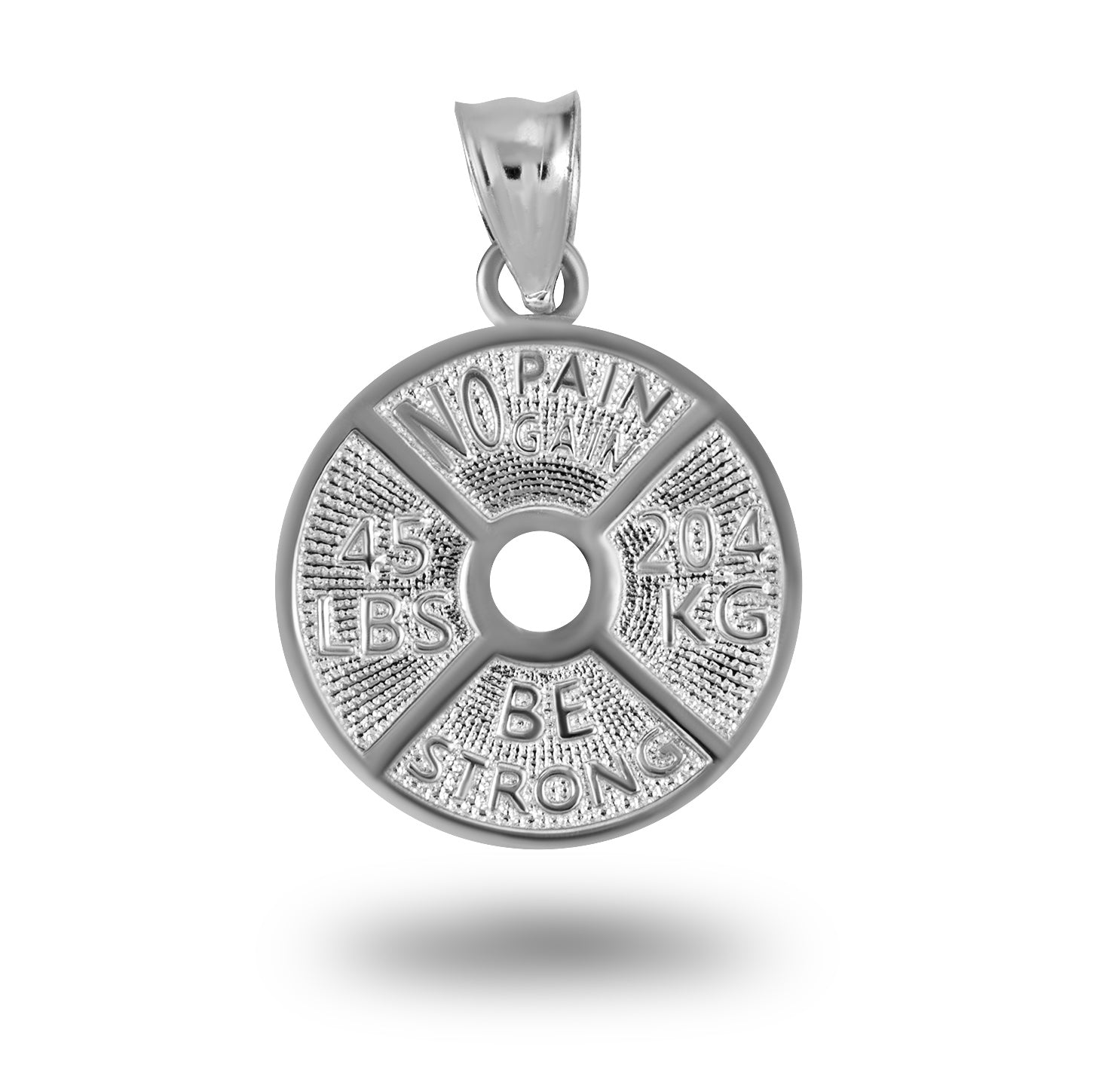 Gold Dumbbell Weight Plate Fitness Gym Pendant Necklace, view 8