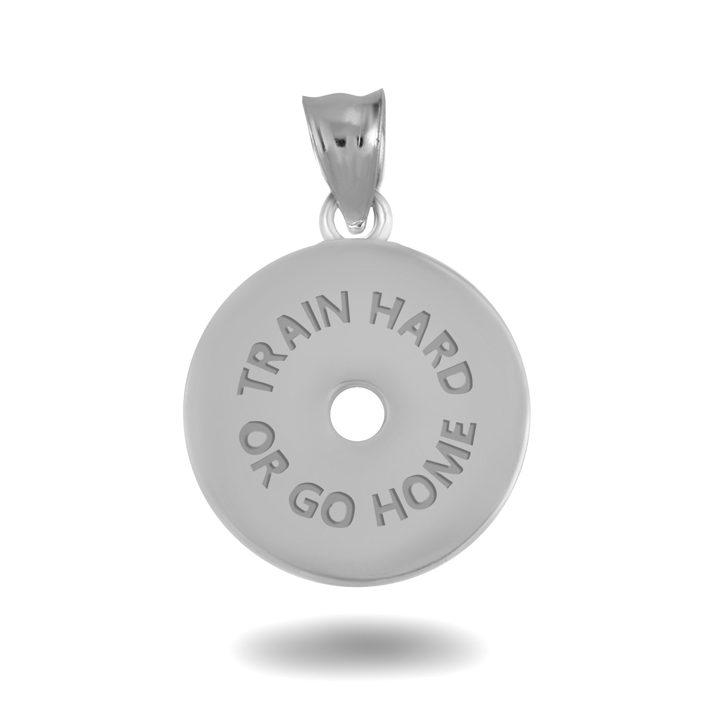 Gold Dumbbell Weight Plate Fitness Gym Pendant Necklace, view 9