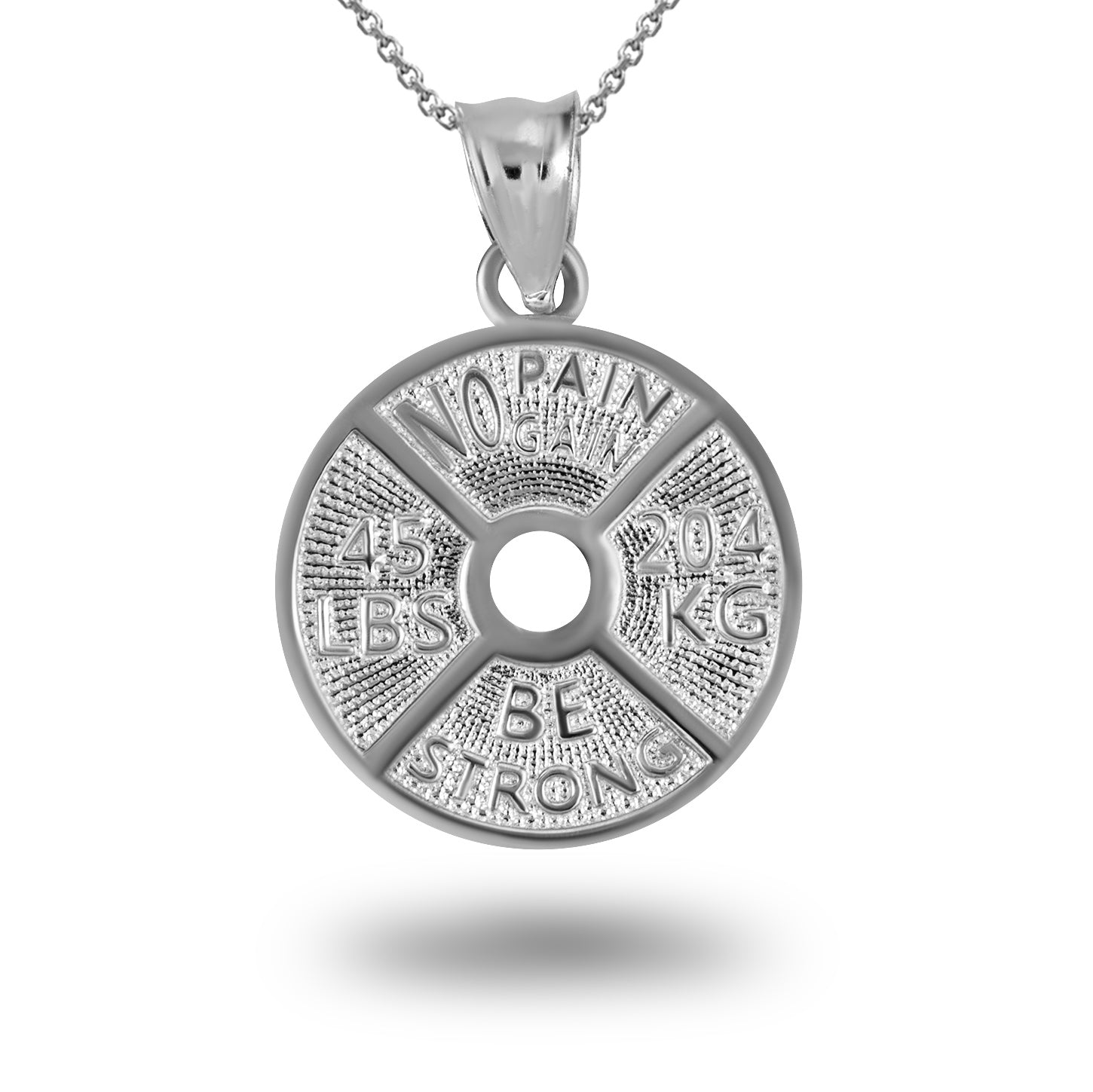 Gold Dumbbell Weight Plate Fitness Gym Pendant Necklace, view 10