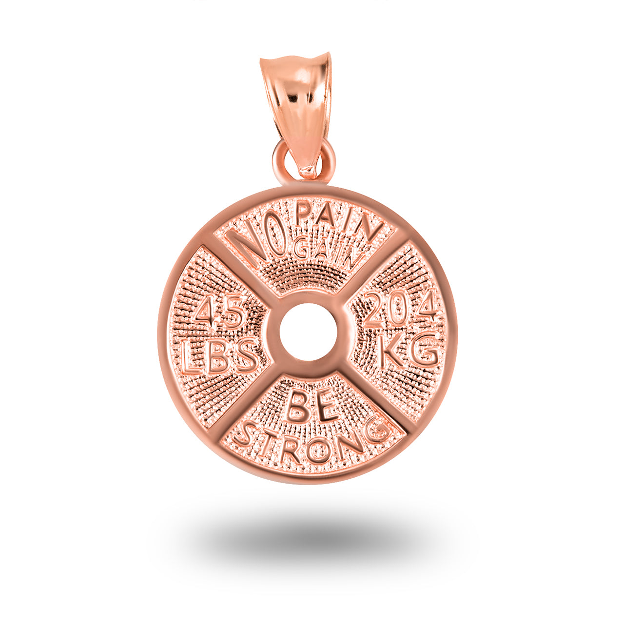 Gold Dumbbell Weight Plate Fitness Gym Pendant Necklace, view 11