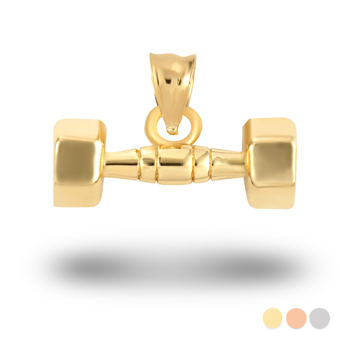 Gold Dumbbell Weightlifting Fitness Gym Pendant Necklace