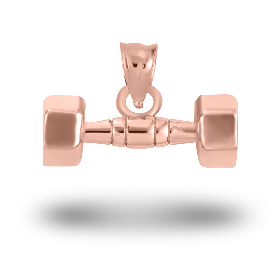 Gold Dumbbell Weightlifting Fitness Gym Pendant Necklace, view 6