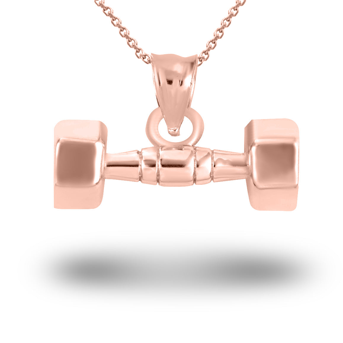 Gold Dumbbell Weightlifting Fitness Gym Pendant Necklace, view 7