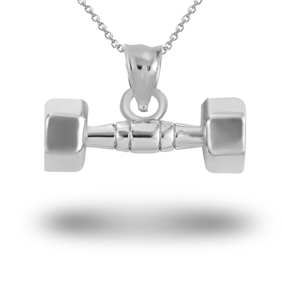 Gold Dumbbell Weightlifting Fitness Gym Pendant Necklace, view 9