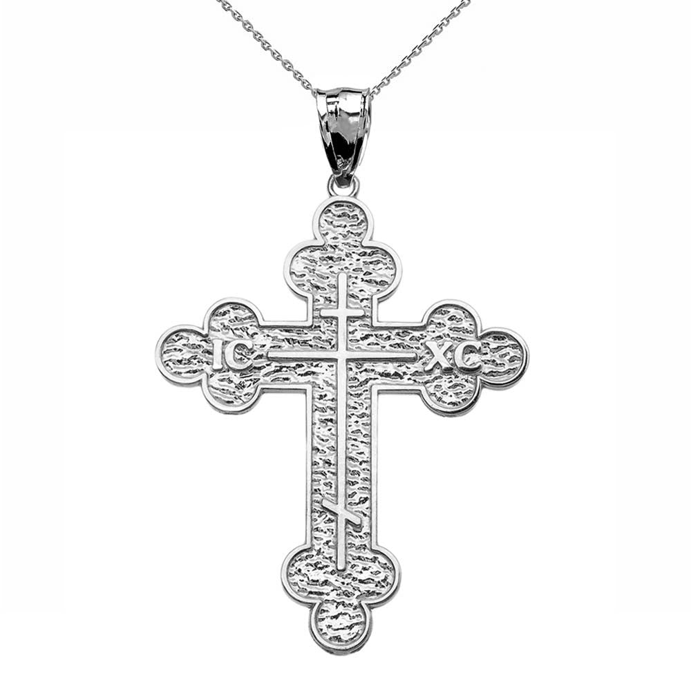 Gold Eastern Orthodox ICXC Cross Pendant Necklace, view 5