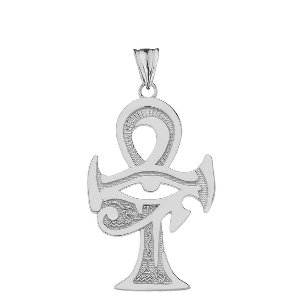 Gold Egyptian Ankh Cross Eye of Horus Pendant Necklace, view 7