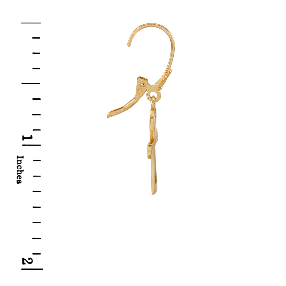 Gold Egyptian Ankh Cross Leverback Earrings, view 3
