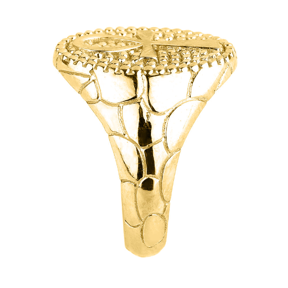 Gold Egyptian Ankh Cross Men's Ring, view 2