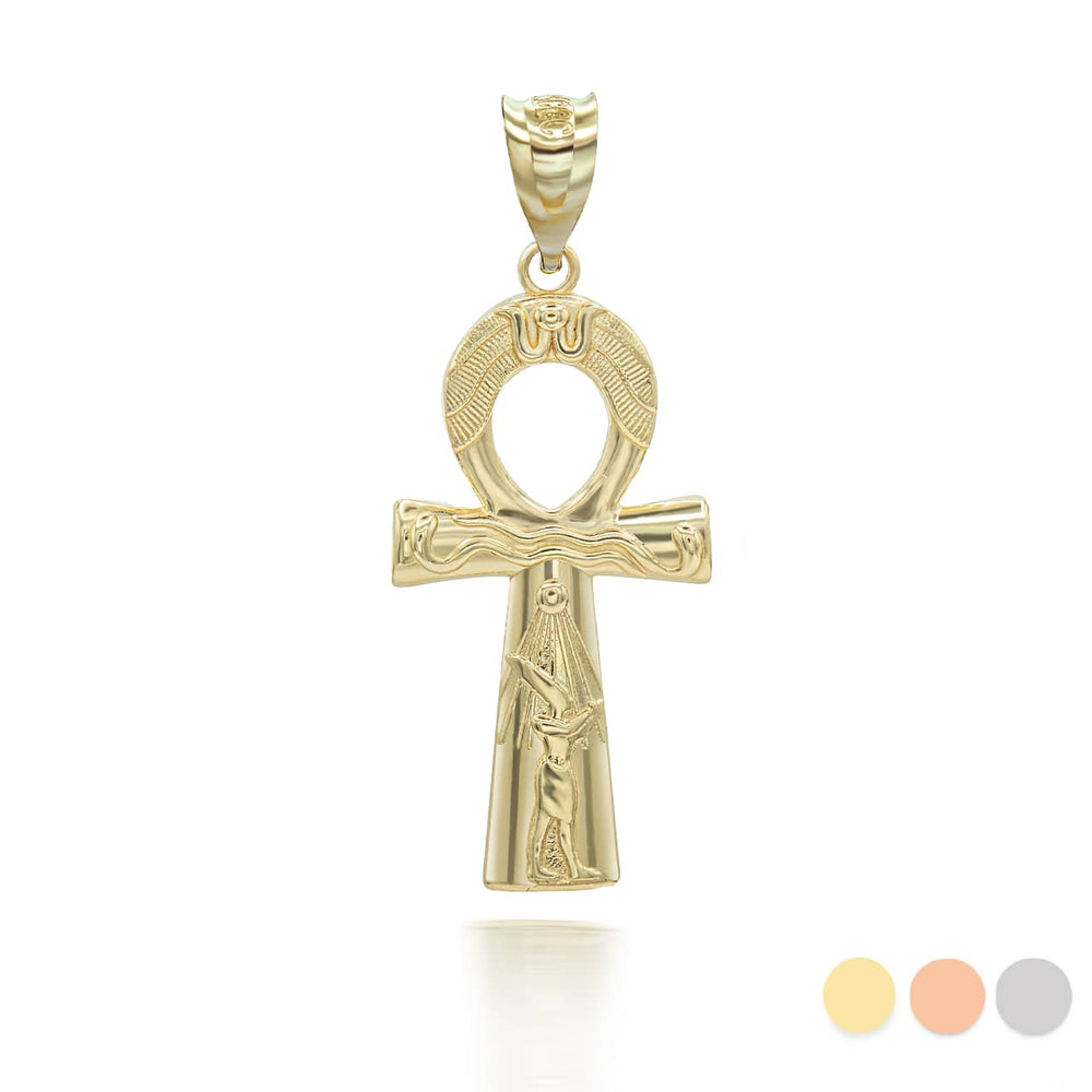 Gold Egyptian Ankh Cross Pendant Necklace