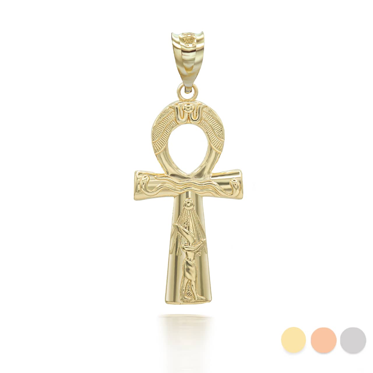 Gold Egyptian Ankh Cross Pendant Necklace