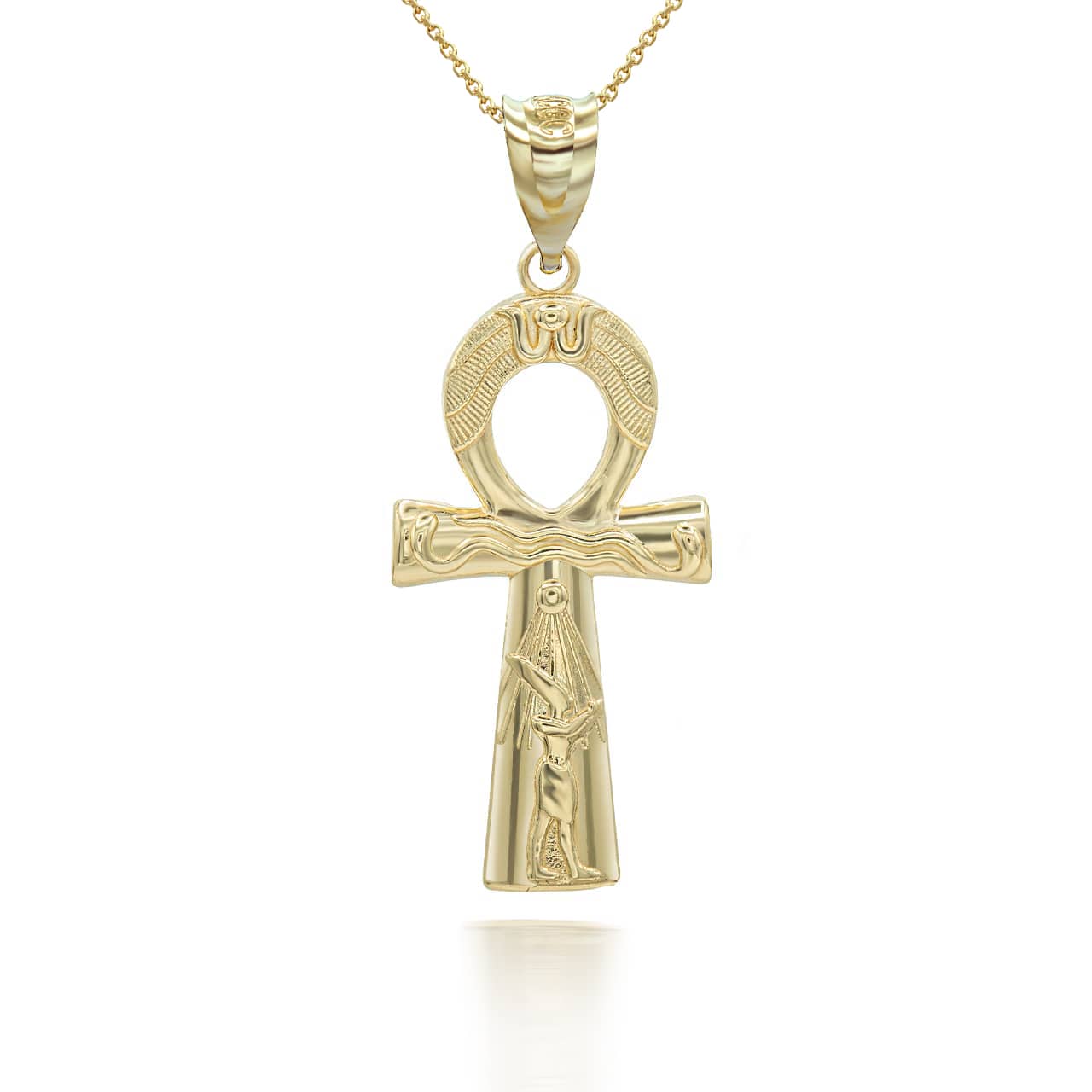 Gold Egyptian Ankh Cross Pendant Necklace, view 4