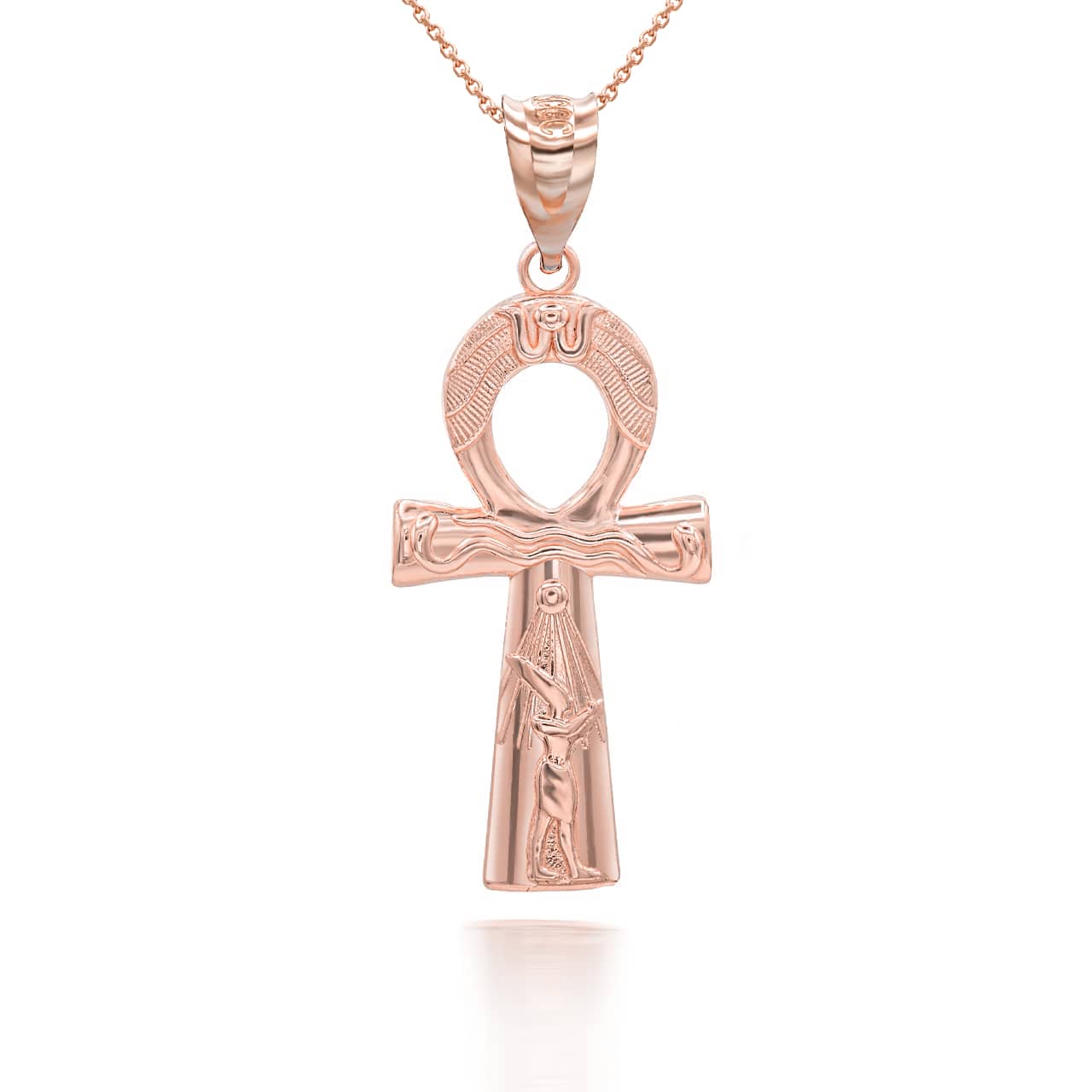 Gold Egyptian Ankh Cross Pendant Necklace, view 6