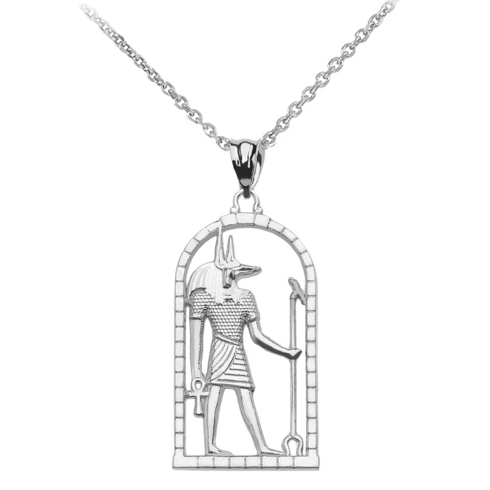 Gold Egyptian Anubis Pendant Necklace, view 4