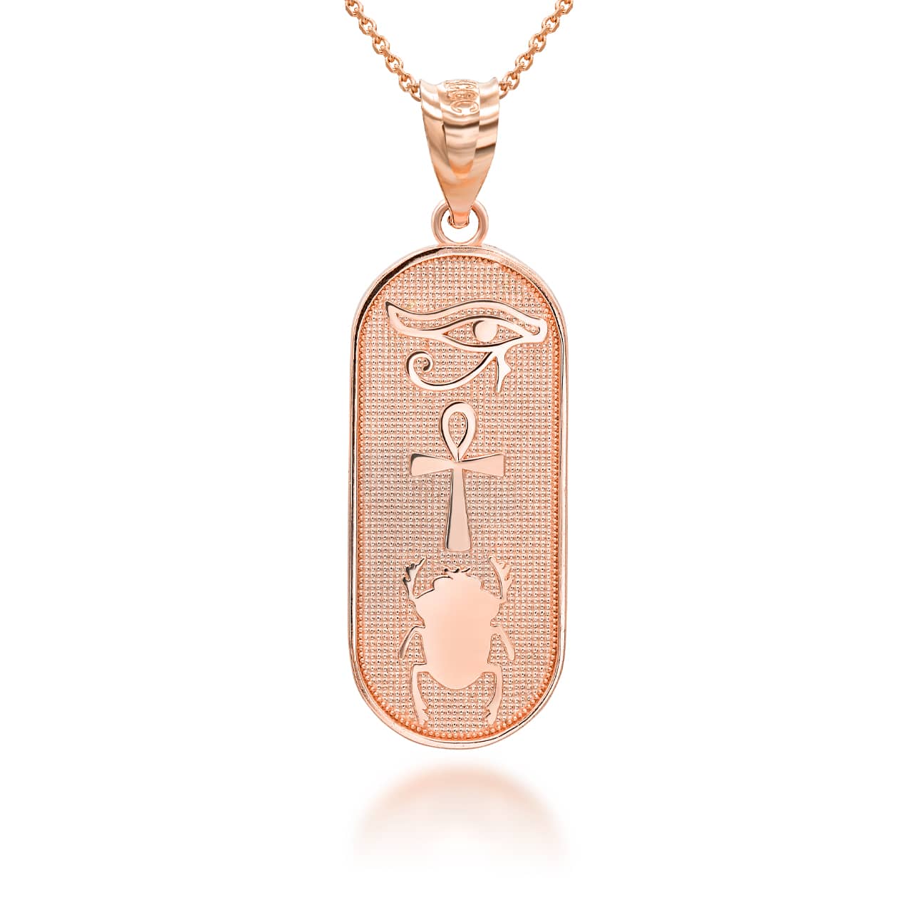 Gold Egyptian Eye of Horus Ankh Scarab Beetle Beaded Amulet Pendant Necklace, view 4