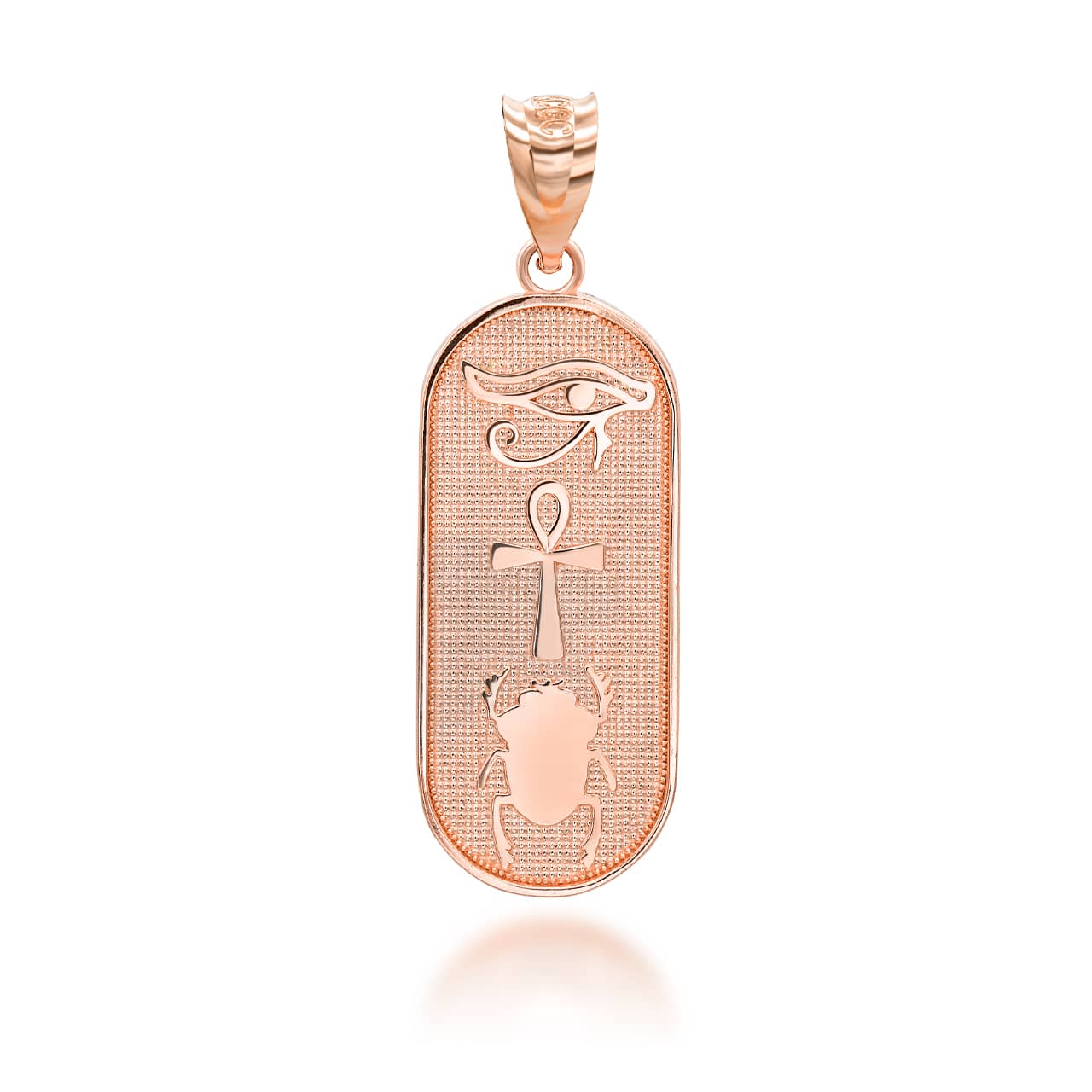 Gold Egyptian Eye of Horus Ankh Scarab Beetle Beaded Amulet Pendant Necklace, view 5
