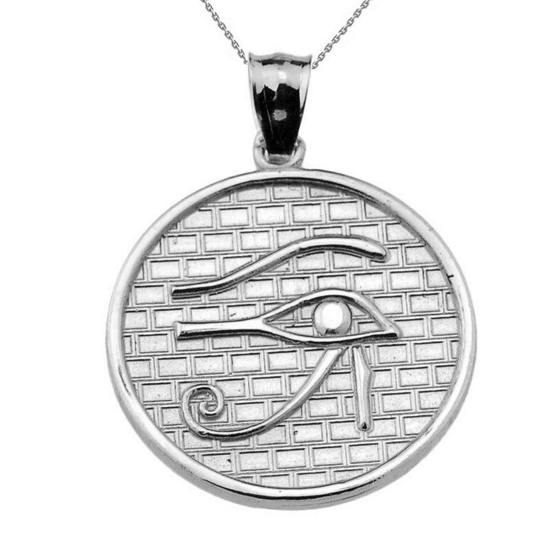 Gold Egyptian Eye of Horus Wadjat Amulet Pendant Necklace, view 5