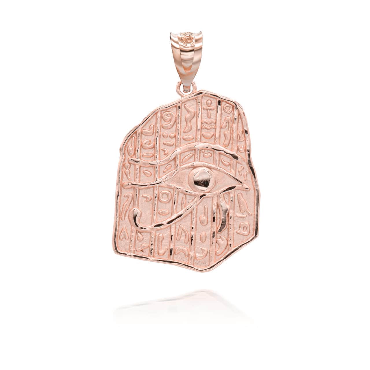 Gold Egyptian Eye of Horus Wadjet Hieroglyphics Pendant Necklace, view 7