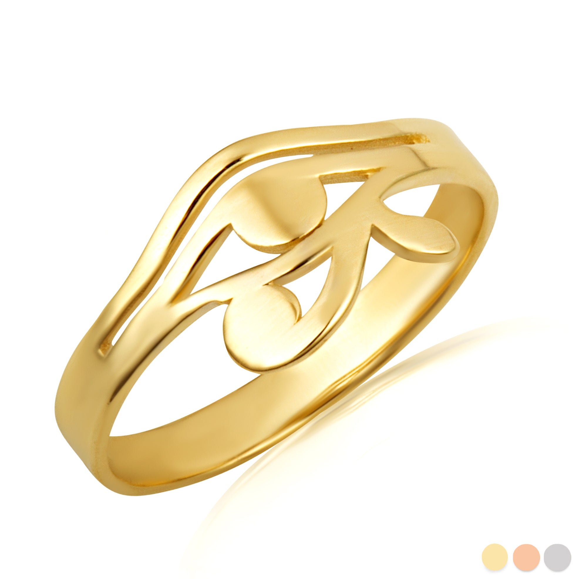 Gold Egyptian Eye Of Horus Wadjet Ring