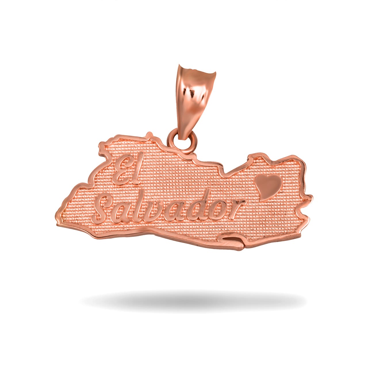 Gold El Salvador Map Heart Pendant Necklace, view 5