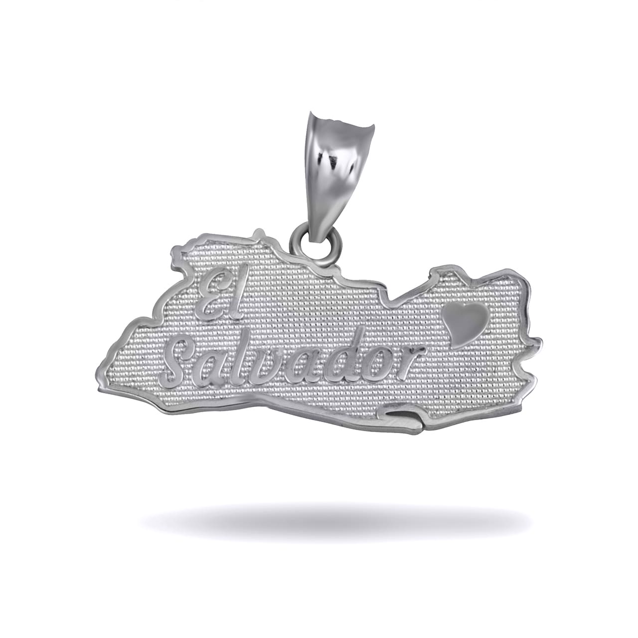 Gold El Salvador Map Heart Pendant Necklace, view 7