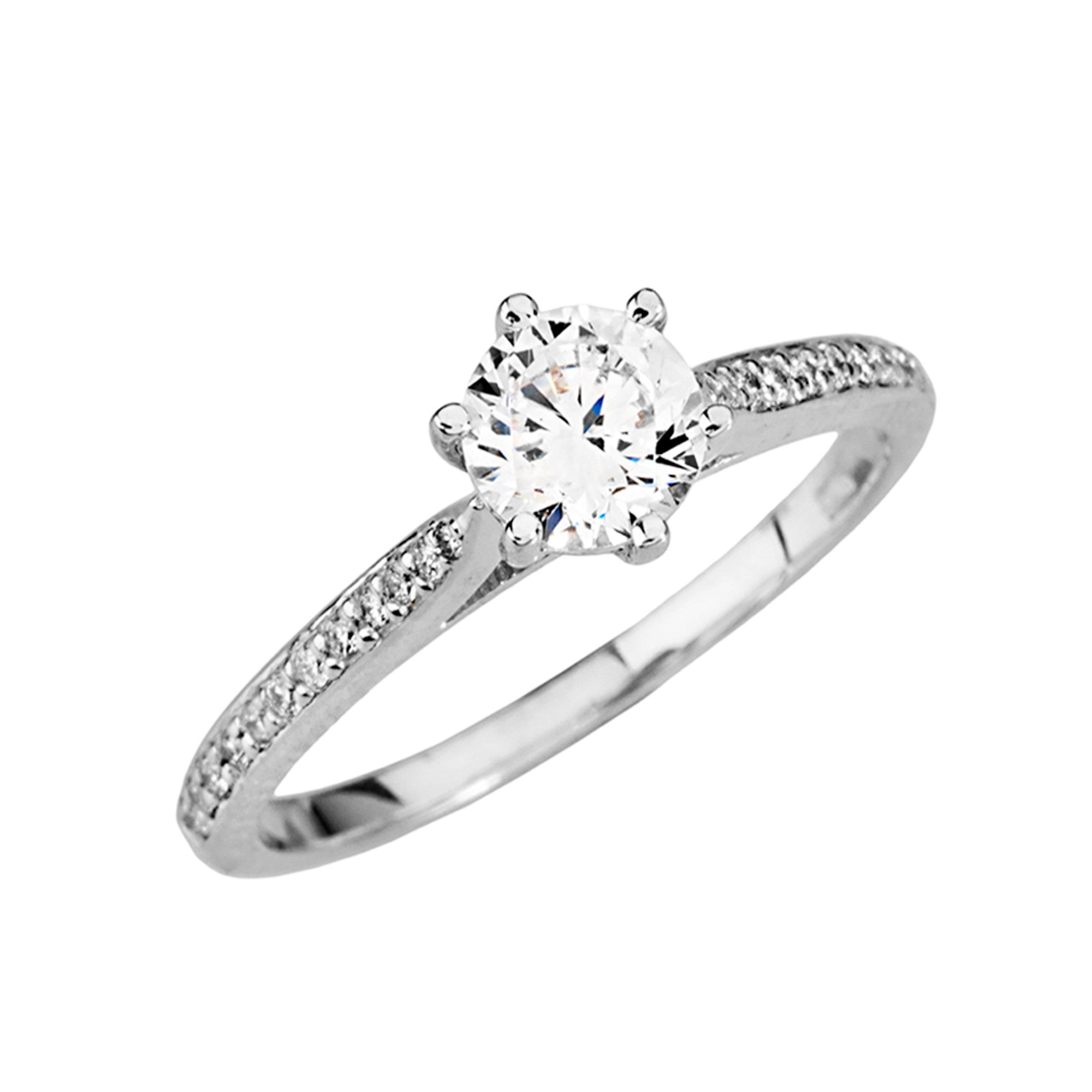 Gold Elegant Cubic Zirconia Engagement Proposal Ring, view 2