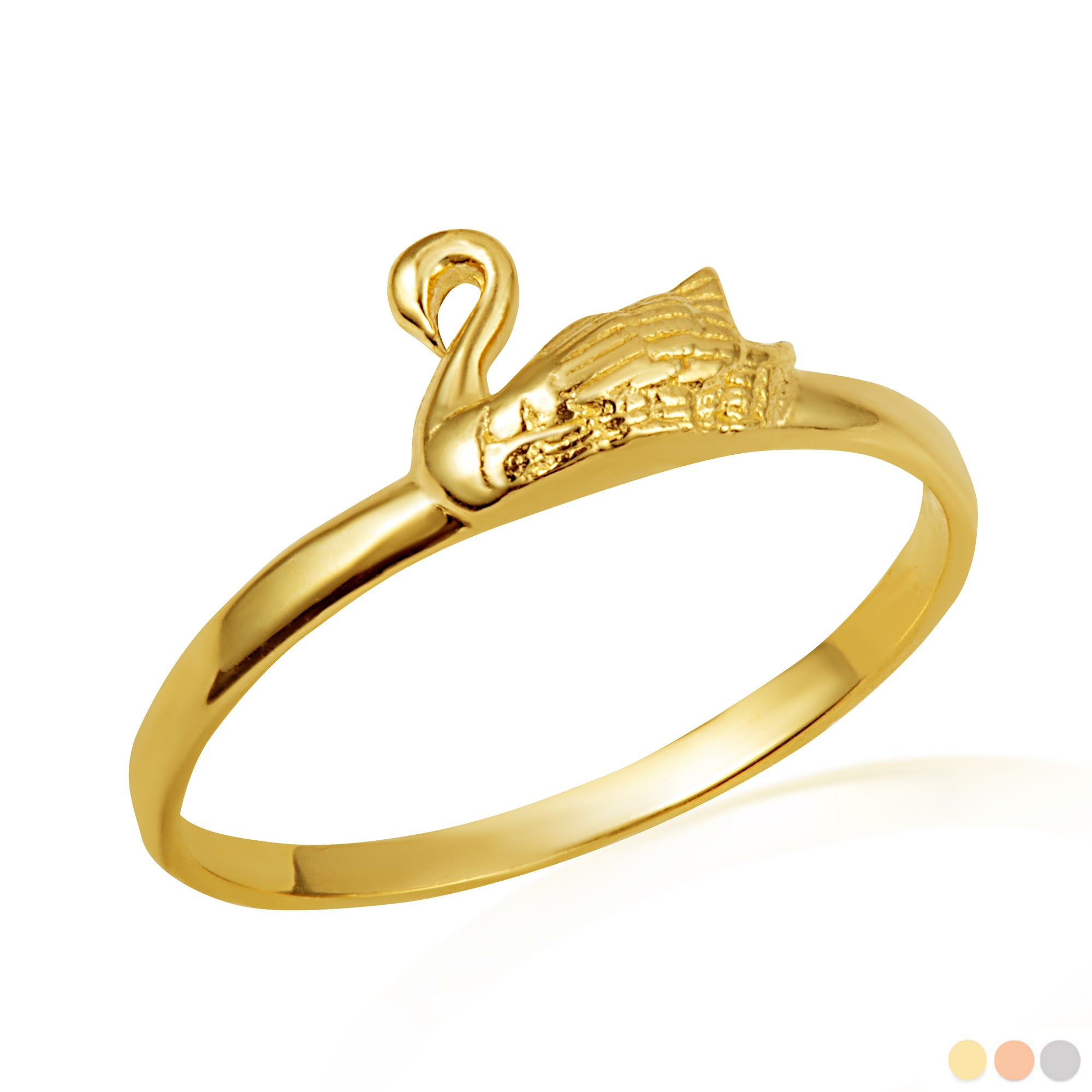 Gold Elegant Swan Ring