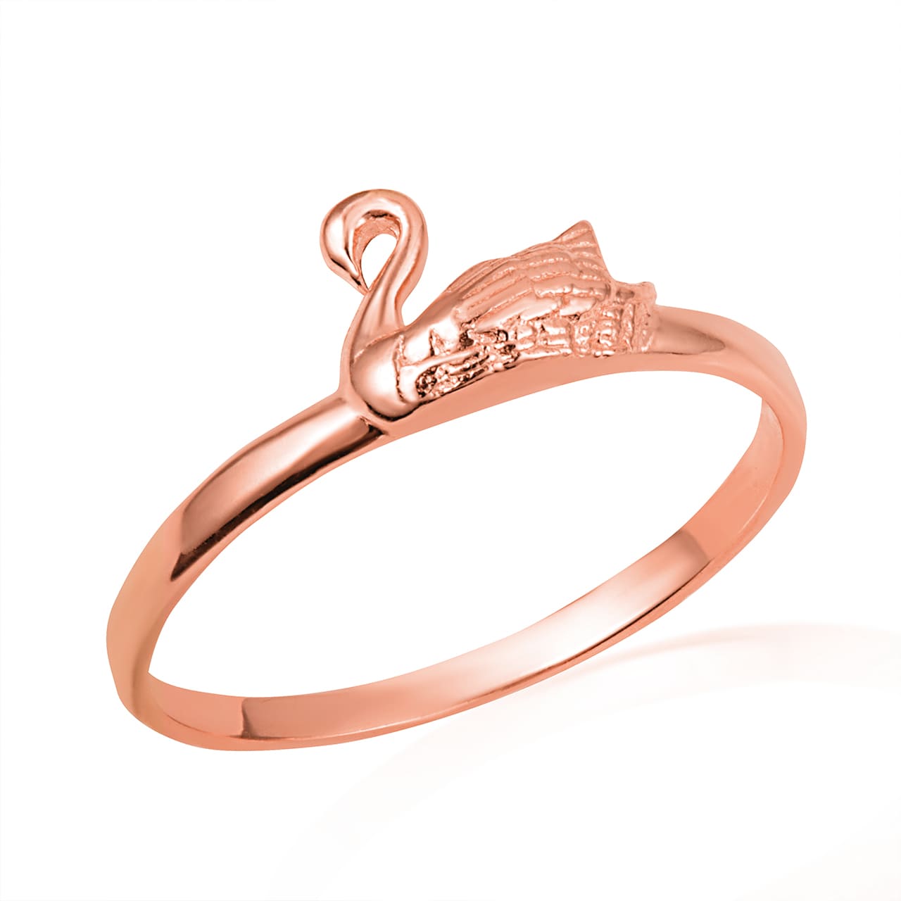Gold Elegant Swan Ring, view 4