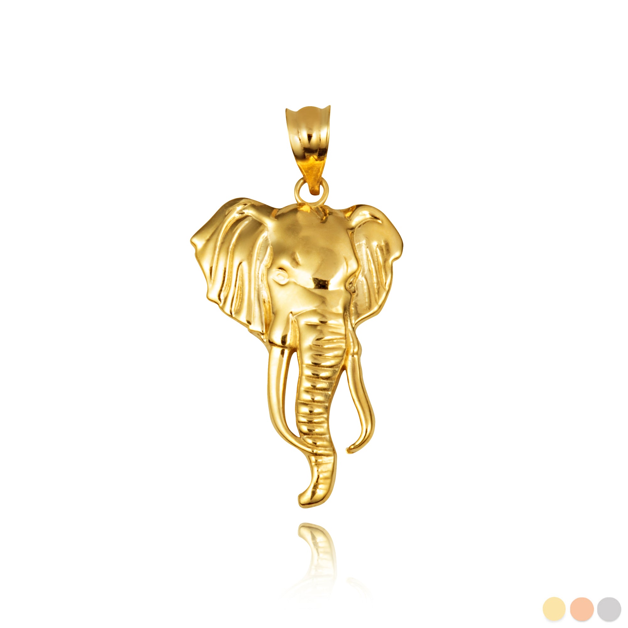 Gold Elephant Animal Pendant Necklace