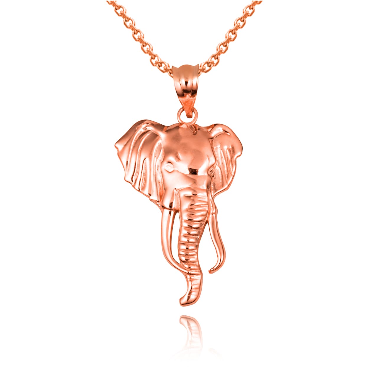 Gold Elephant Animal Pendant Necklace, view 9