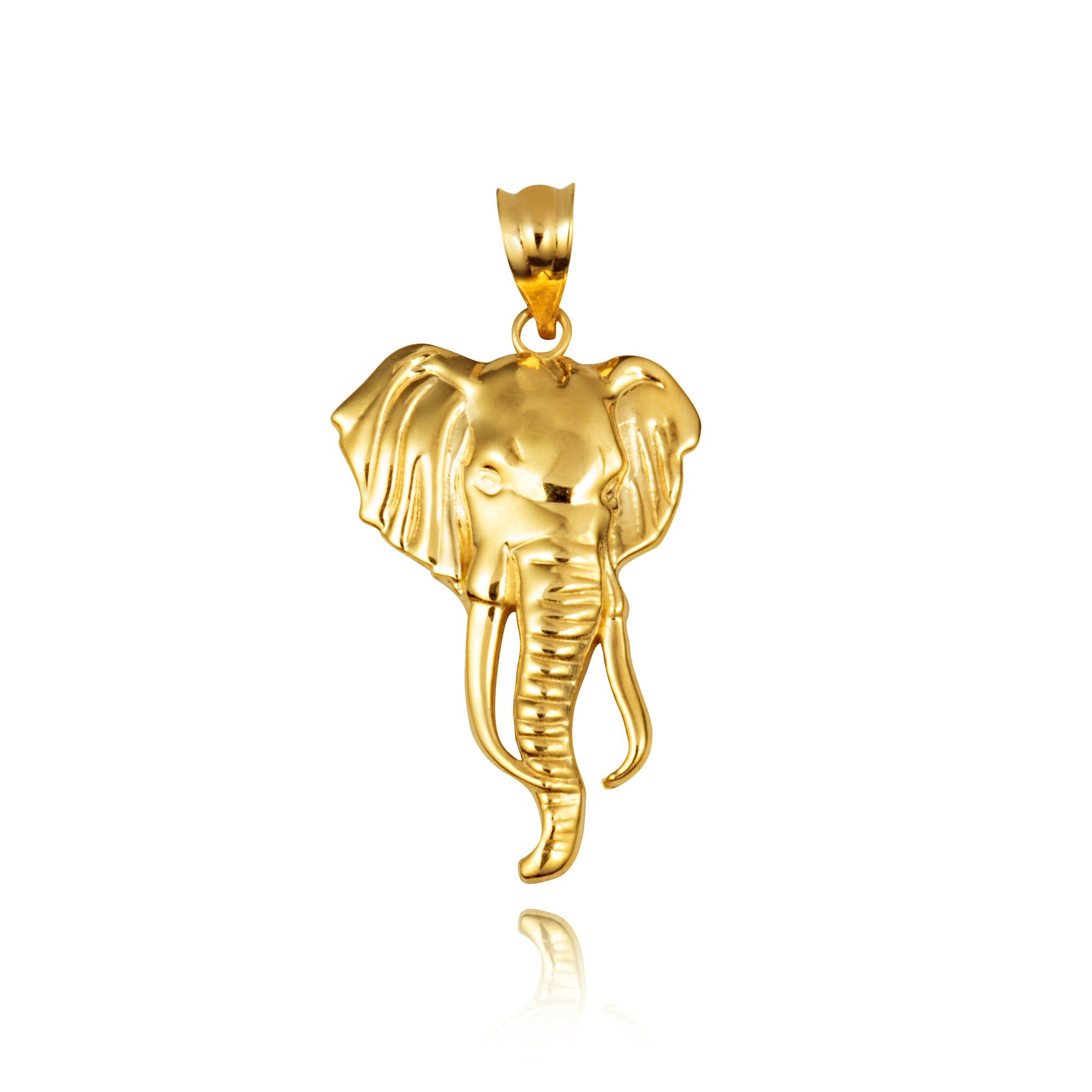 Gold Elephant Animal Pendant Necklace, view 10