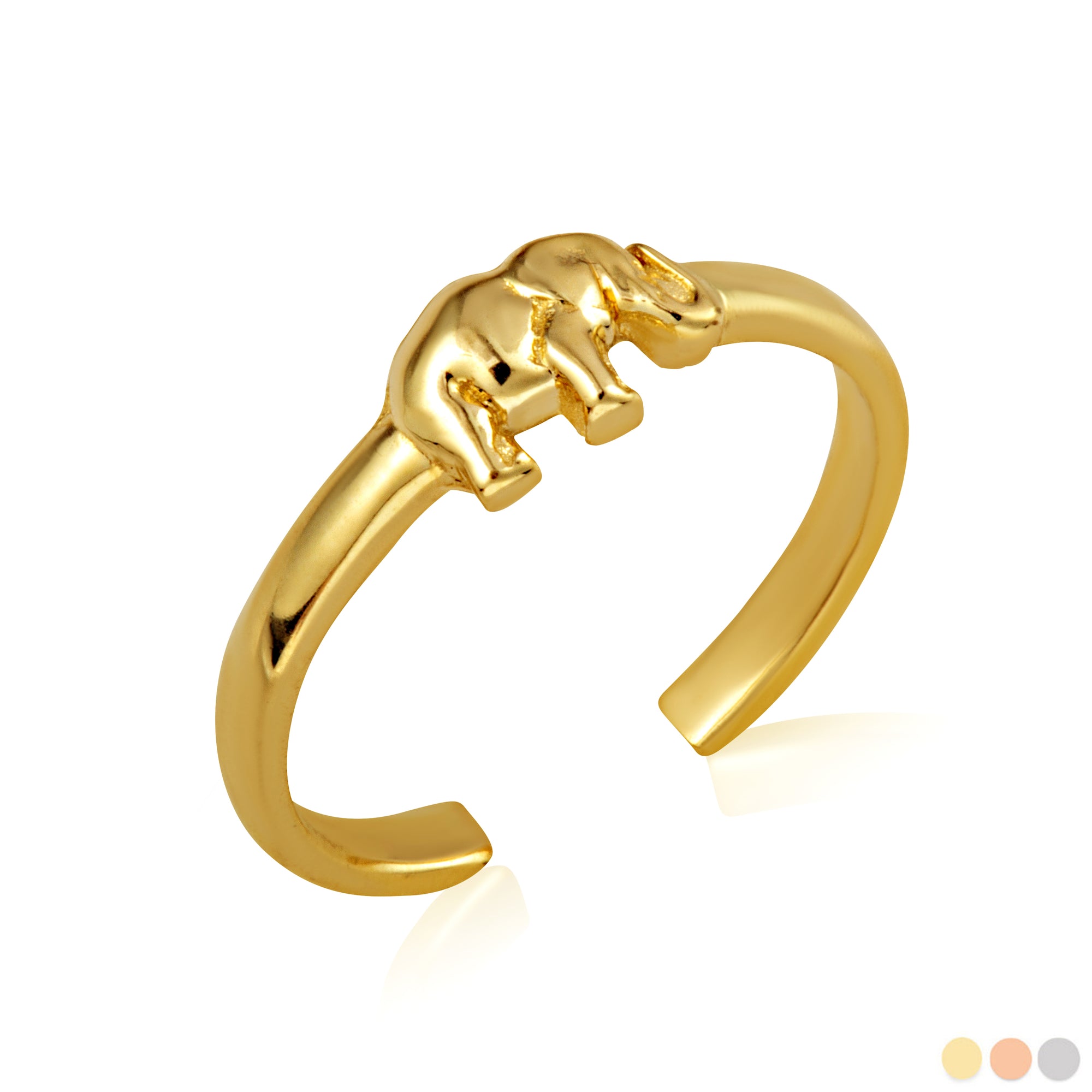 Gold Elephant Wildlife Toe Ring