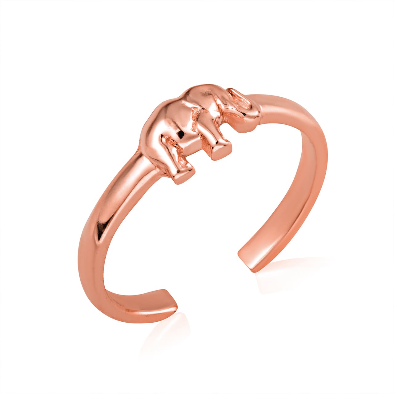 Gold Elephant Wildlife Toe Ring, view 5
