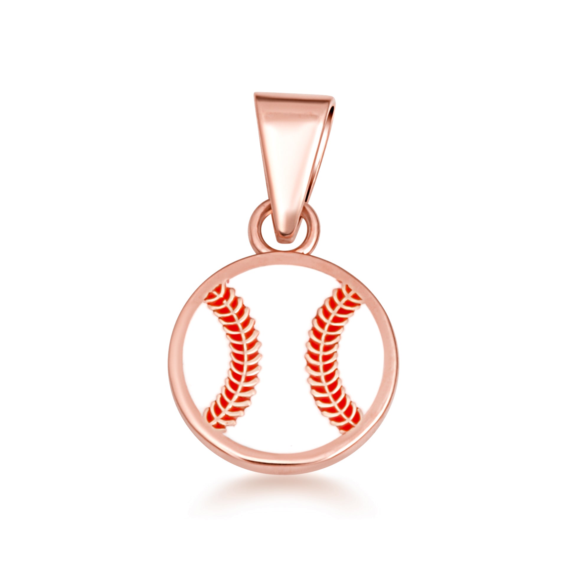 Gold Enamel Baseball Sports Pendant Necklace, view 5