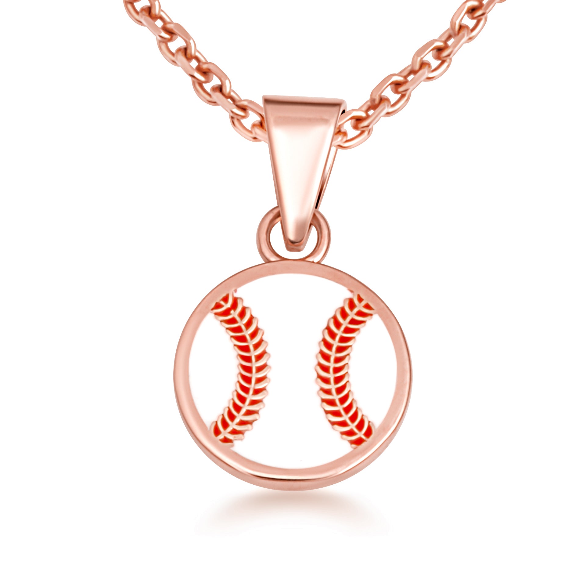 Gold Enamel Baseball Sports Pendant Necklace, view 6