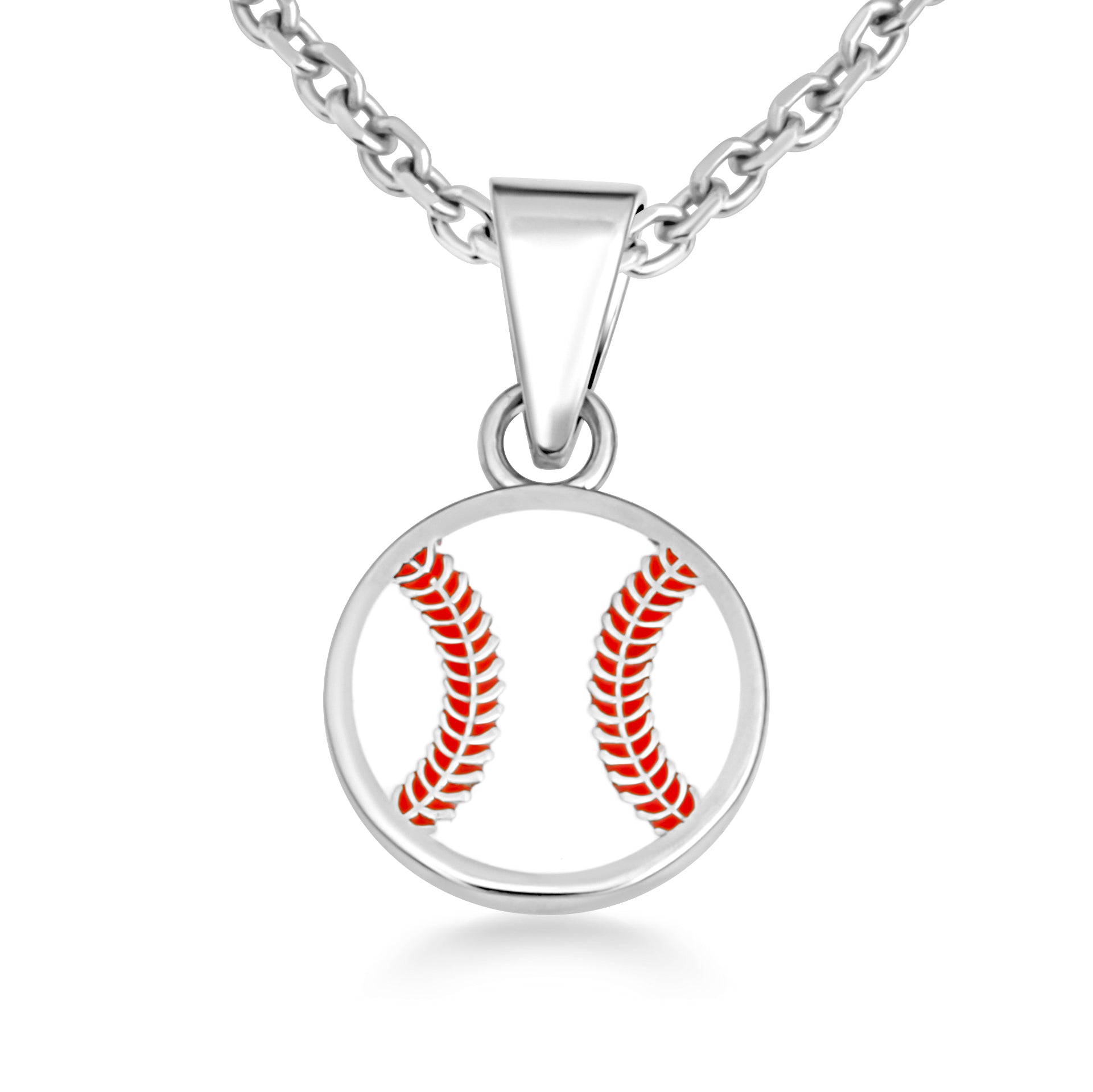 Gold Enamel Baseball Sports Pendant Necklace, view 8