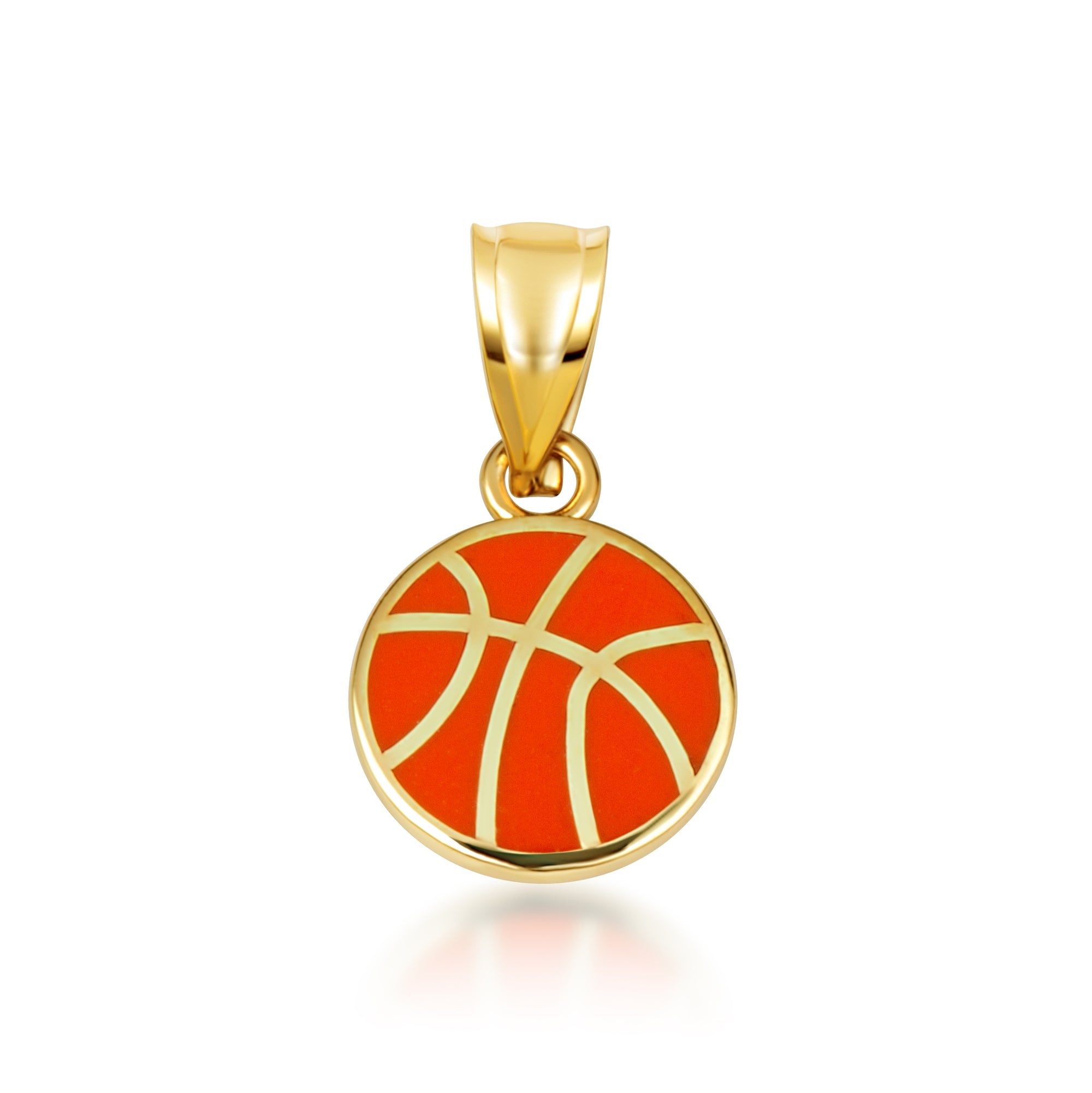 Gold Enamel Basketball Necklace, view 6