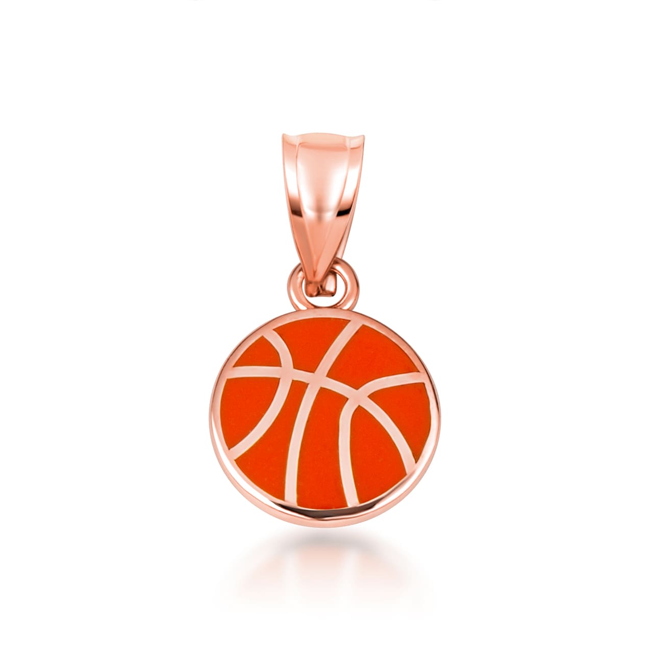 Gold Enamel Basketball Necklace, view 7