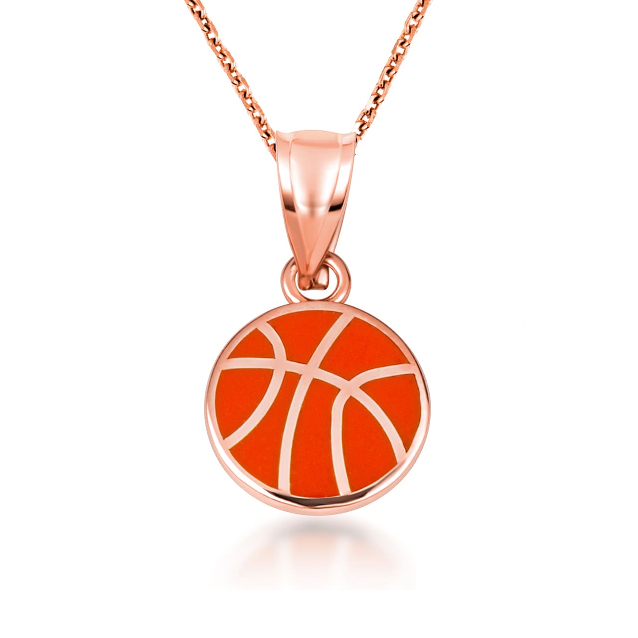 Gold Enamel Basketball Necklace, view 8