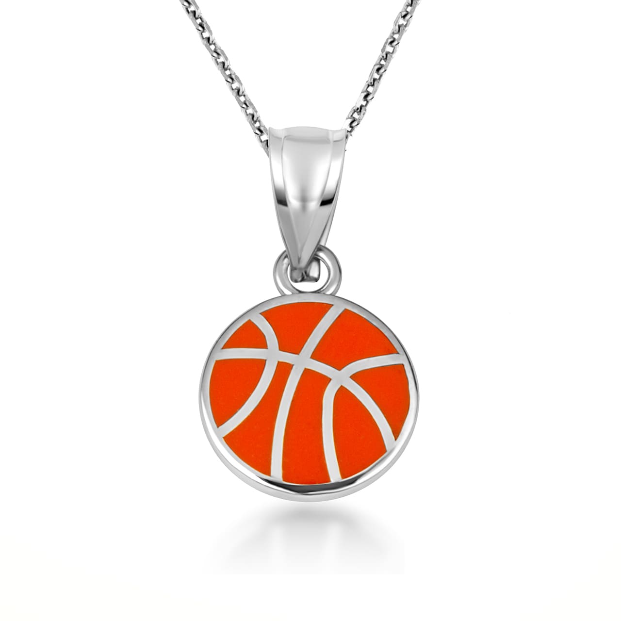 Gold Enamel Basketball Necklace, view 9
