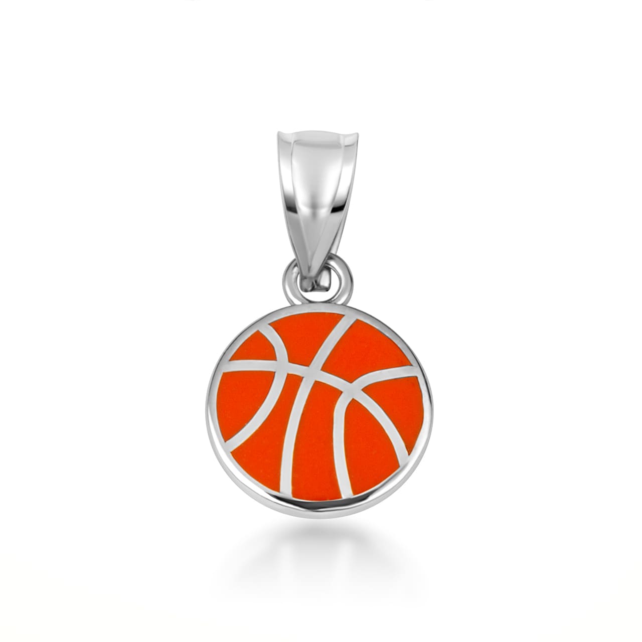 Gold Enamel Basketball Necklace, view 10