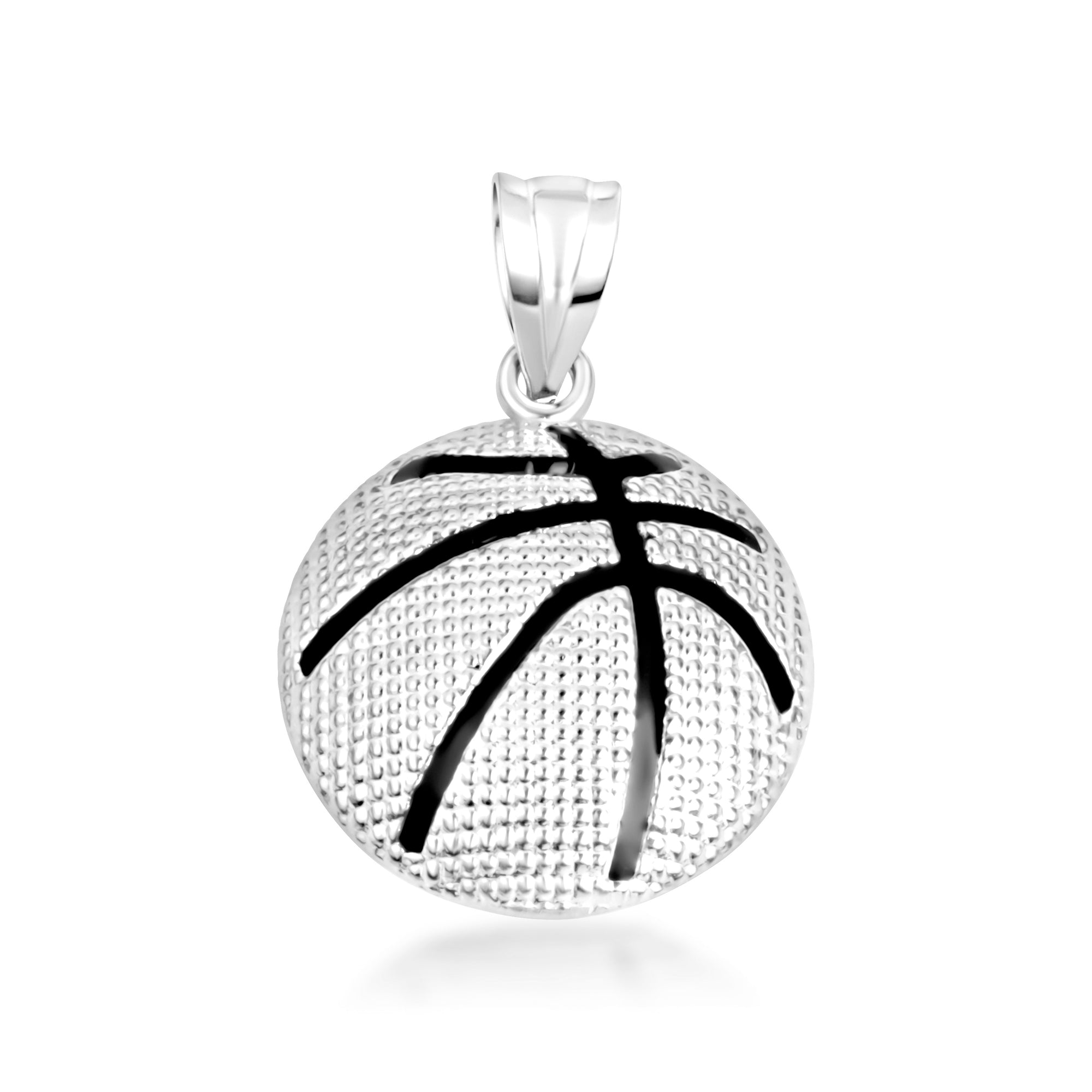 Gold Enamel Basketball Sports Pendant Necklace, view 5
