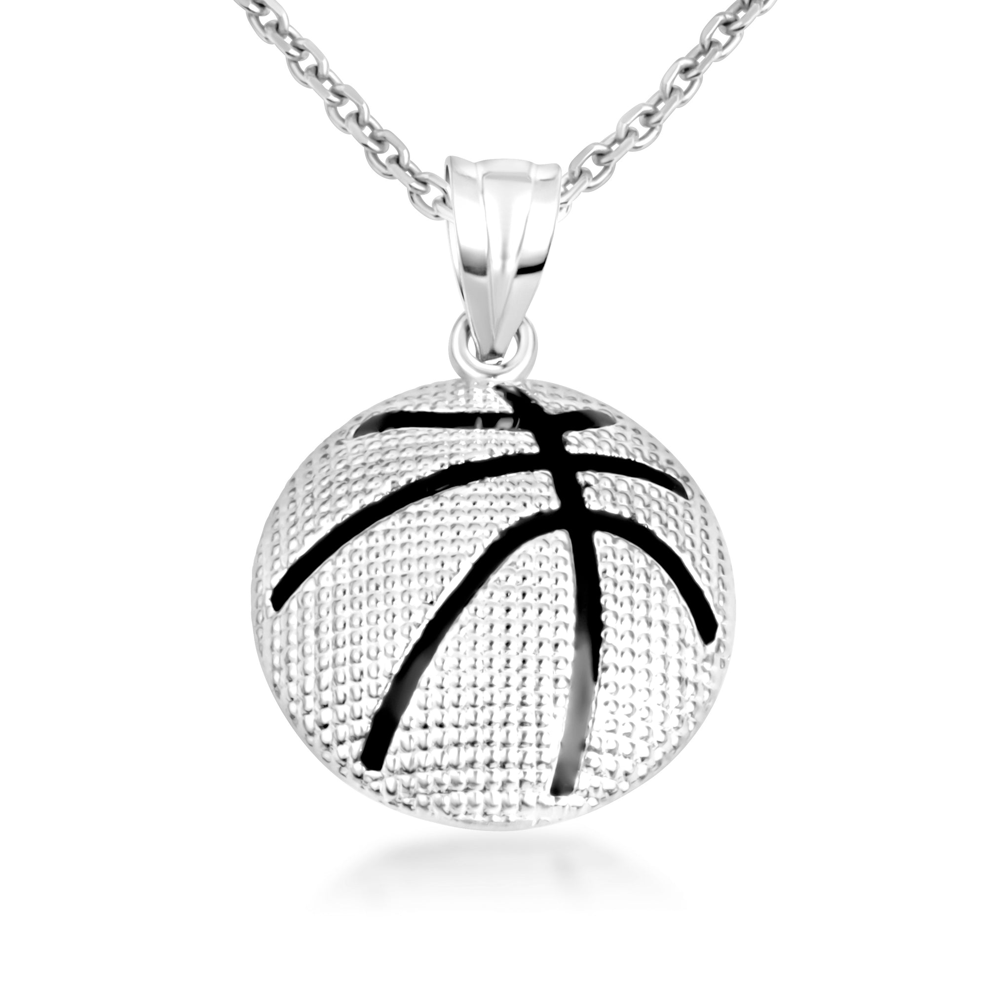 Gold Enamel Basketball Sports Pendant Necklace, view 6