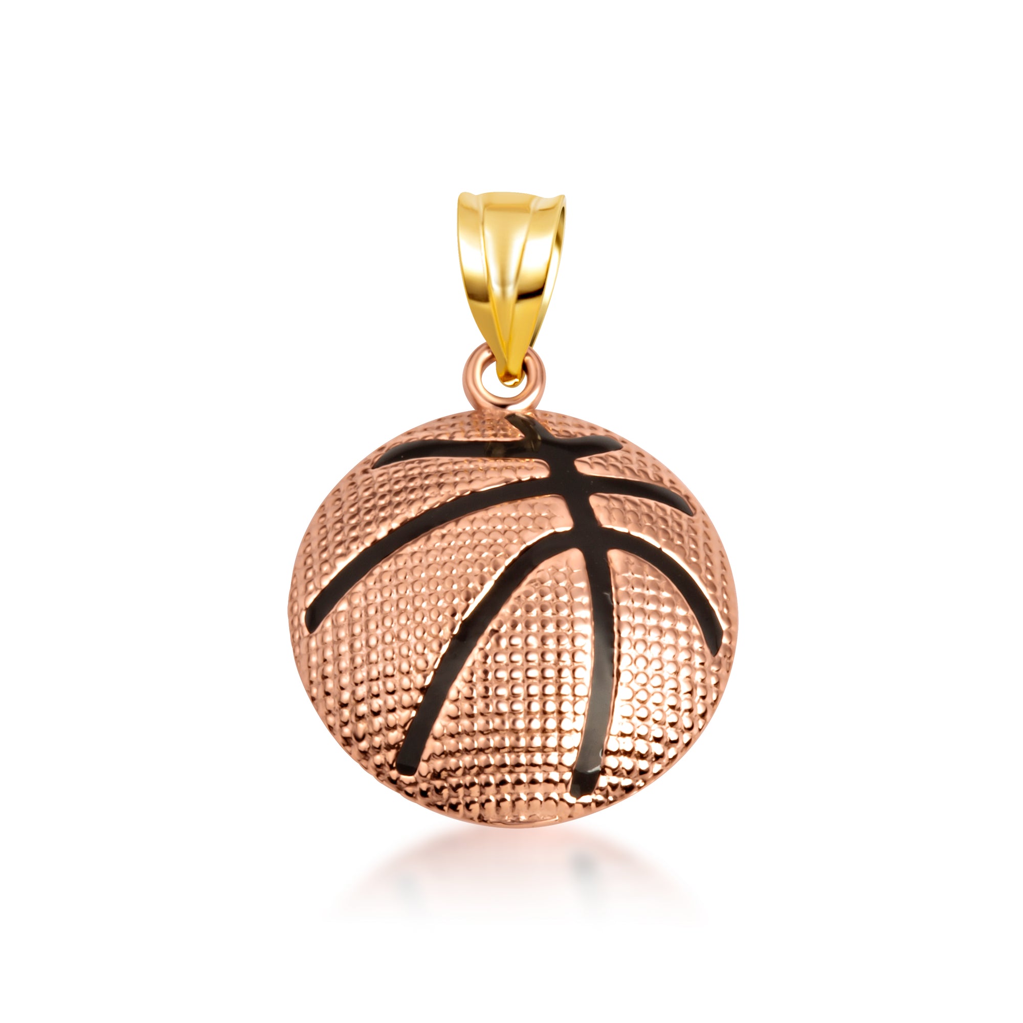 Gold Enamel Basketball Sports Pendant Necklace, view 7