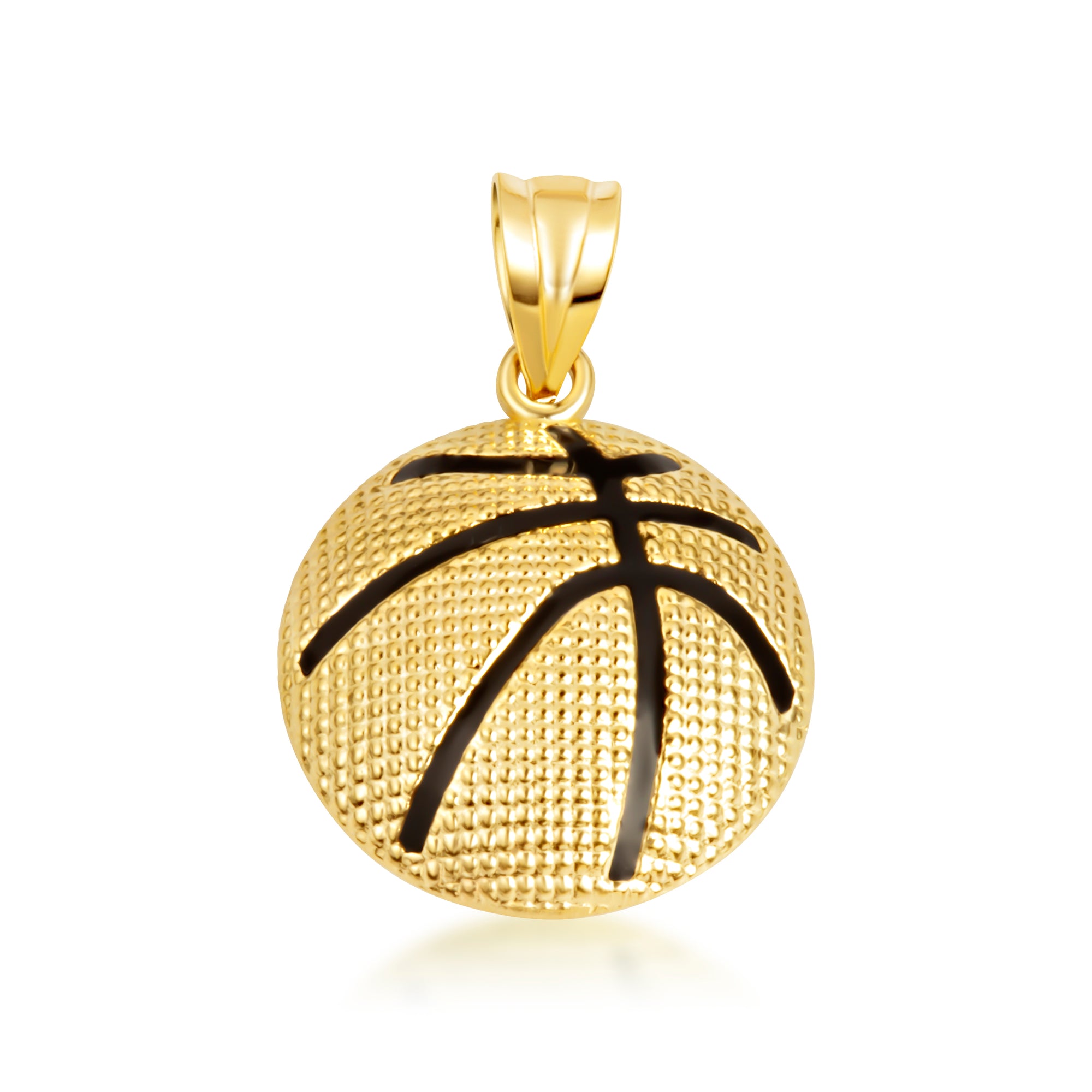 Gold Enamel Basketball Sports Pendant Necklace, view 9