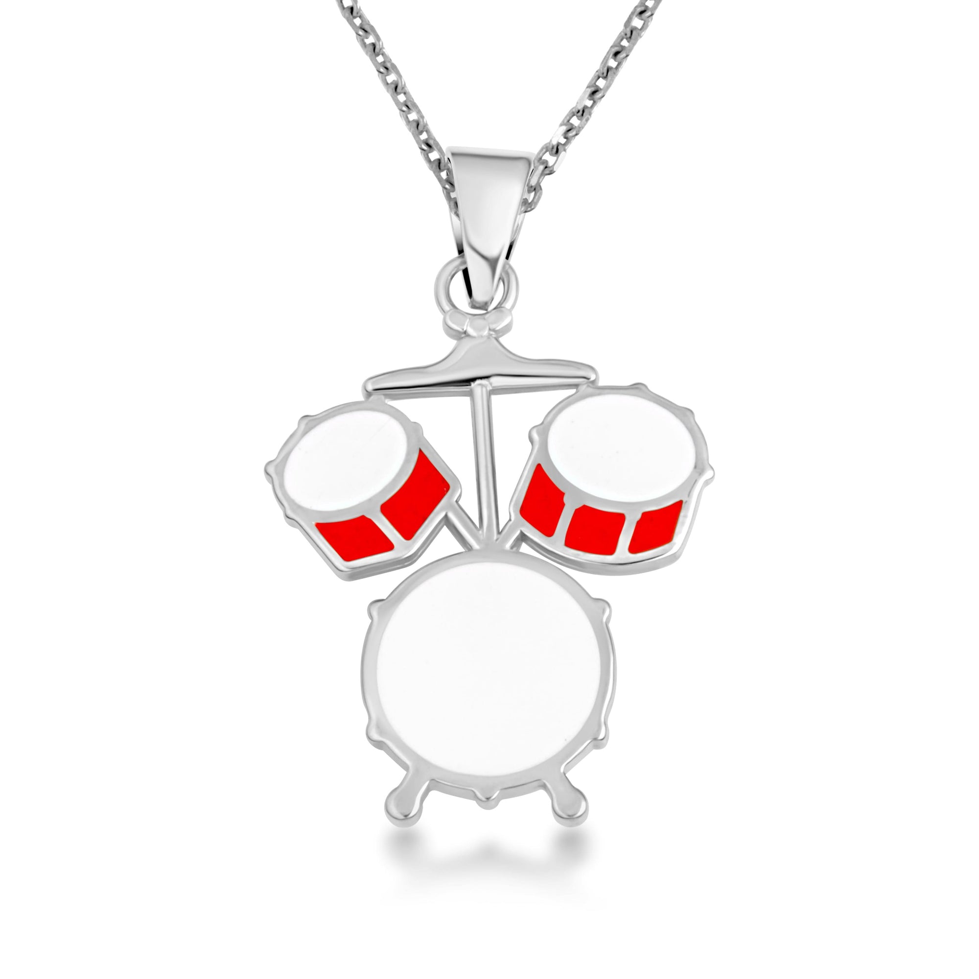 Gold Enamel Drum Set Music Pendant Necklace, view 8