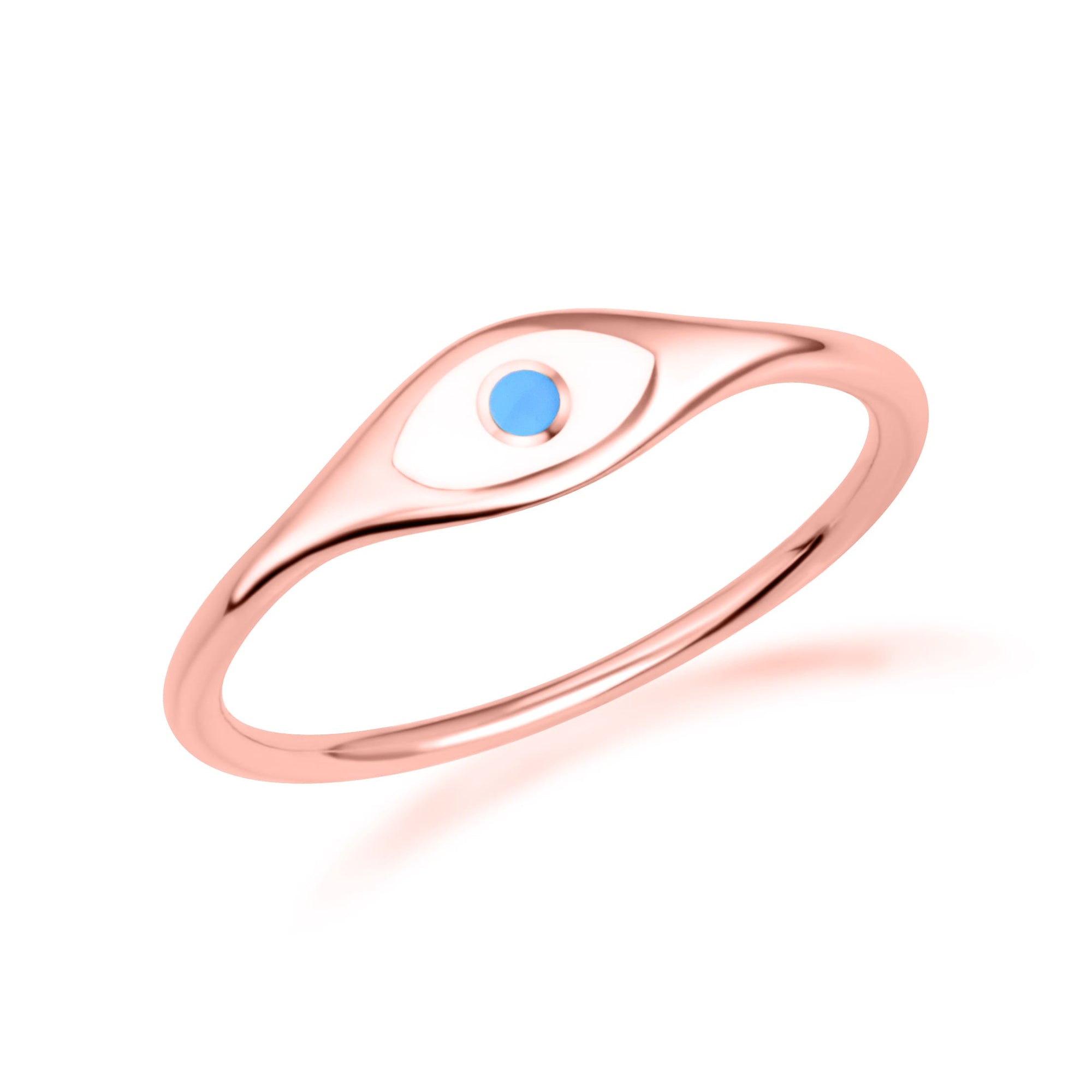 Gold Enamel Evil Eye Of Protection Band Ring, view 4