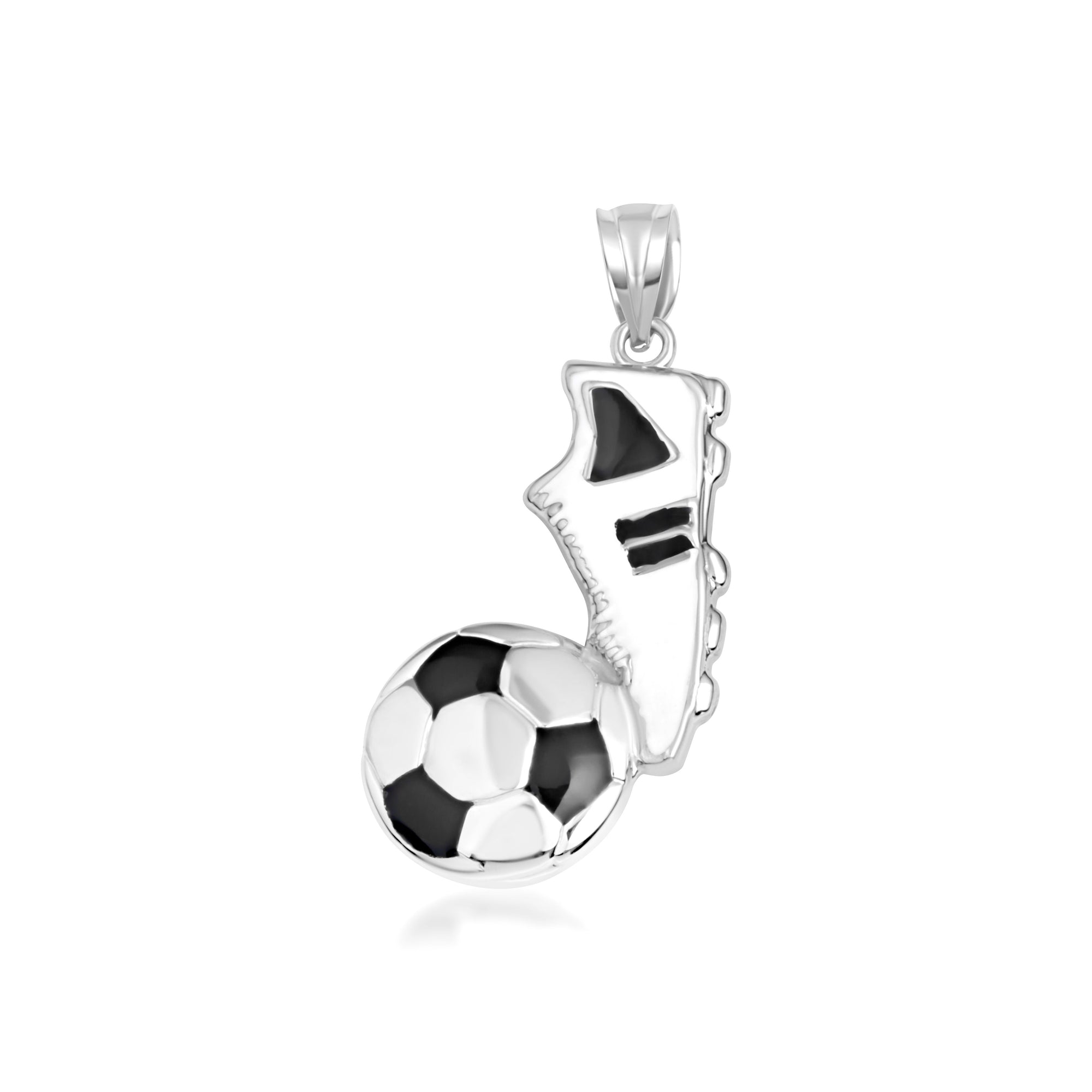 Gold Enamel Soccer Ball Cleats Shoe Sports Pendant Necklace, view 8