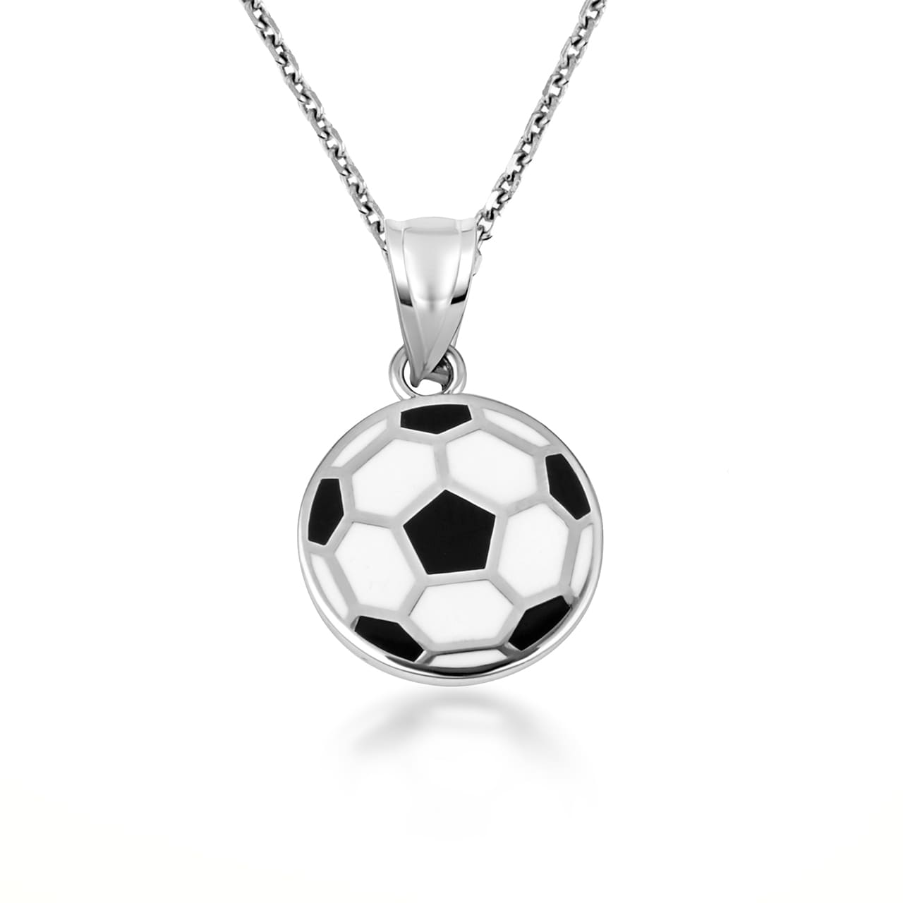 Gold Enamel Soccer Ball Necklace, view 7