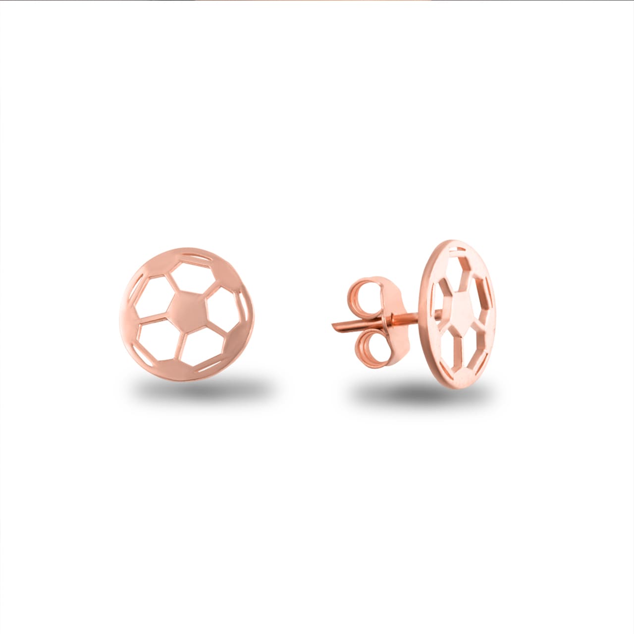 Gold Enamel Soccer Ball Sports Pendant Necklace Stud Earrings Set, view 13