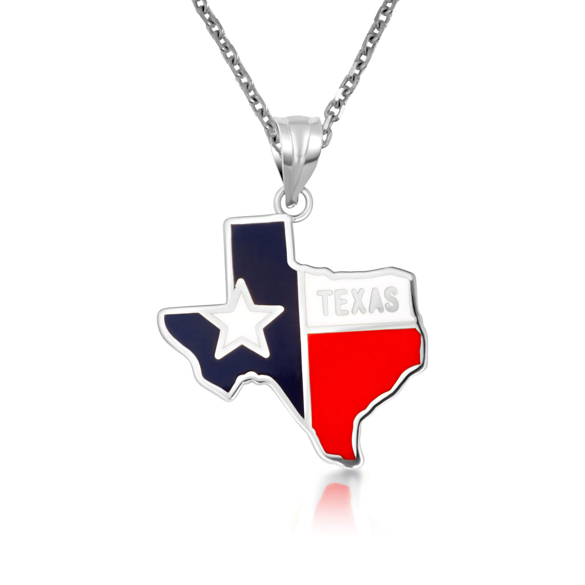 Gold Enamel Texas Lone Star State Pendant Necklace, view 7